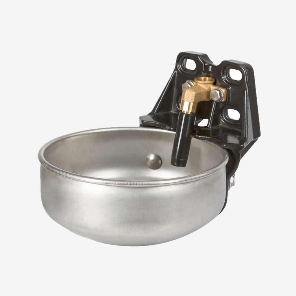 Edelstahl-Tränkebecken mit Rohrventil E21