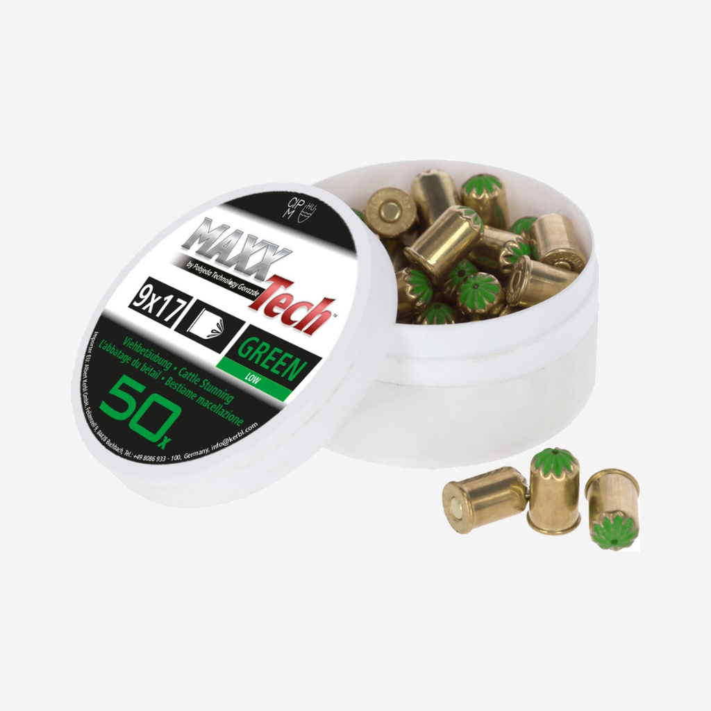 Kartuschen grün MAXXTech (Patronen) 9x17mm, 50 Stück
