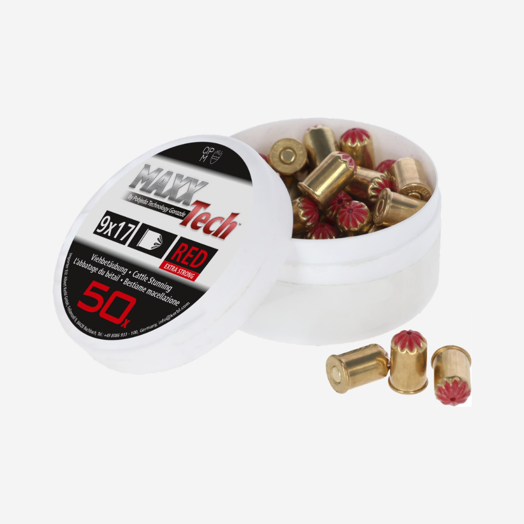 50x Kartuschen rot, MAXXTech (Patronen) 9x17mm