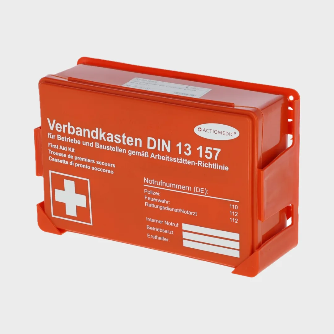 Betriebsverbandkasten, Erste-Hilfe-Set nach DIN 13157, m. Wandhalter