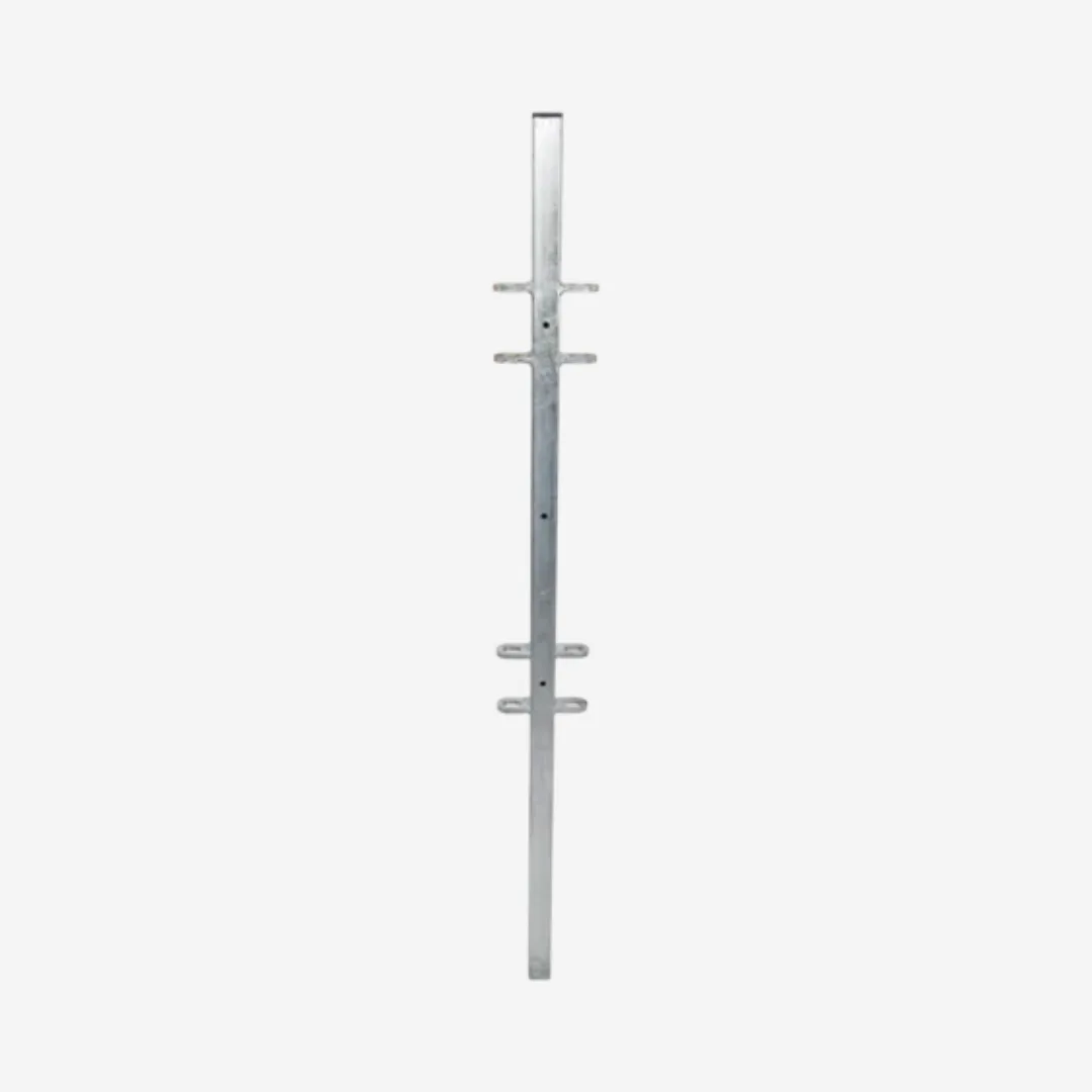 Pfosten Quadrat 40 mm, L= 1,45 m mit angeschweißten Laschen