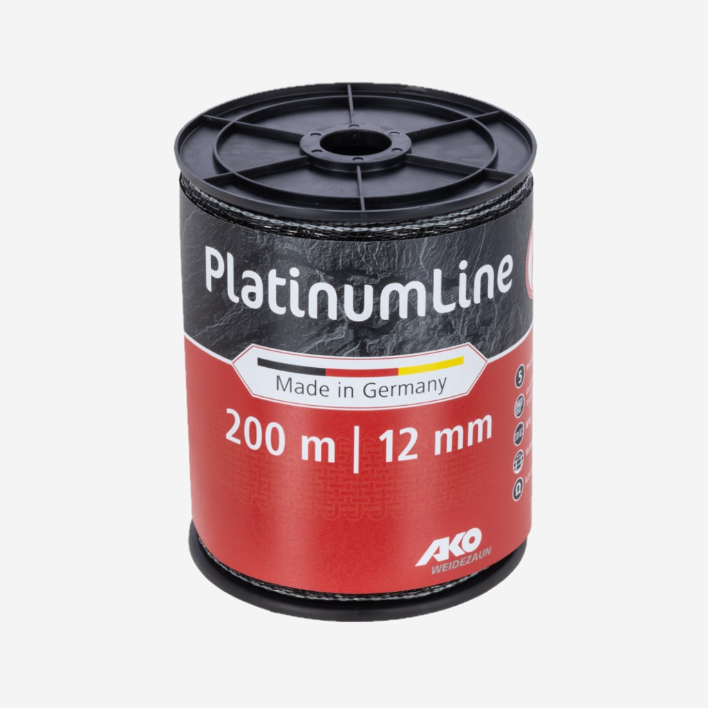 Weidezaunband PlatinumLine 200m schwarz/weiß