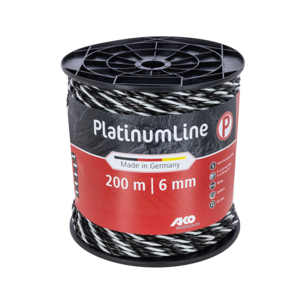 Weidezaunseil PlatinumLine schwarz/weiß