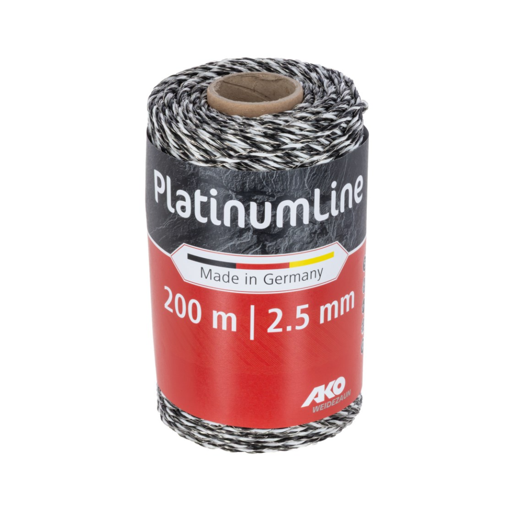 Weidezaunlitze PlatinumLine schwarz/weiß