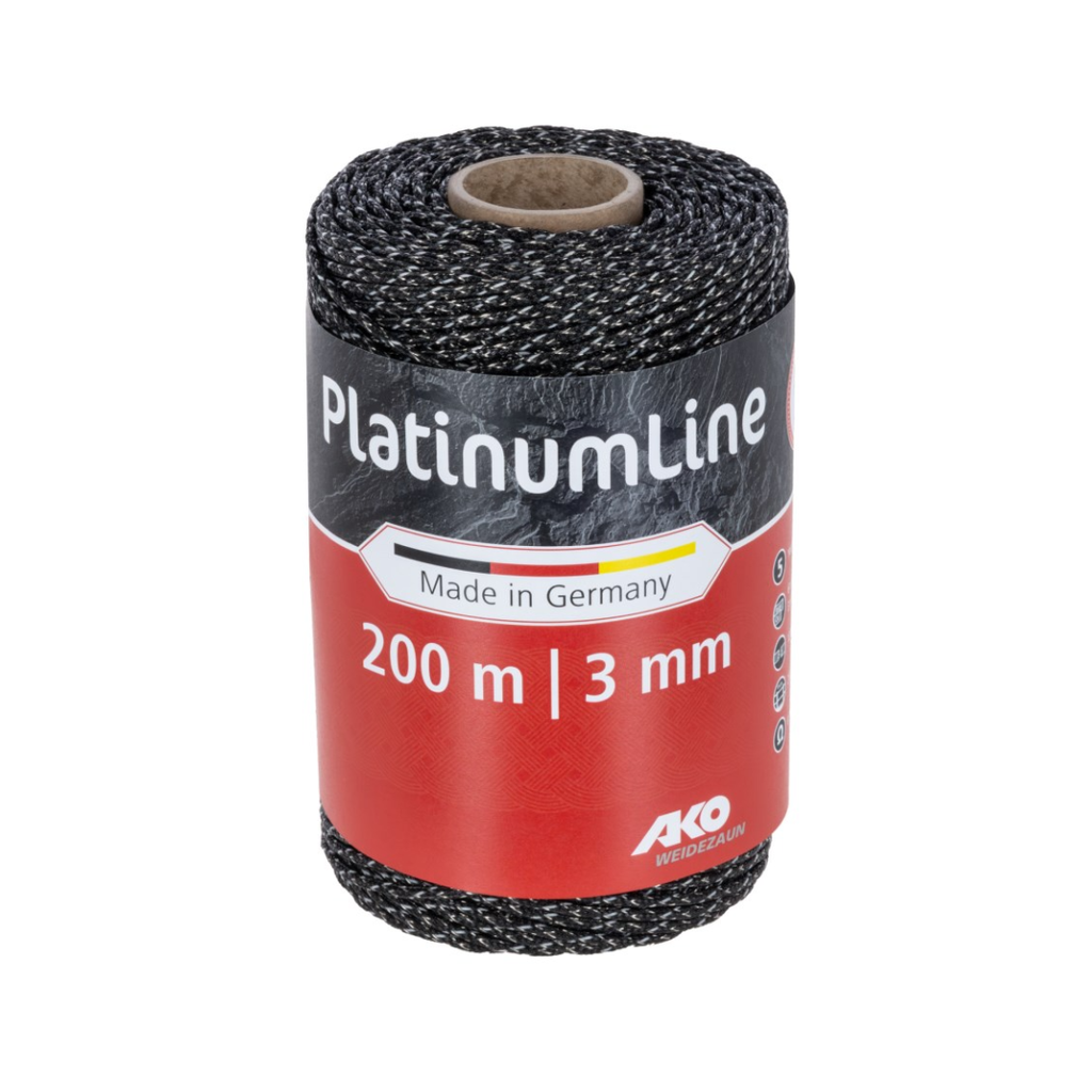 Weidezaunlitze PlatinumLine schwarz/weiß