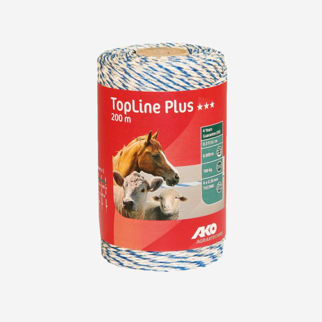 Litze TopLine Plus, 400m, weiß/rot, 9 x 0,25mm TriCOND