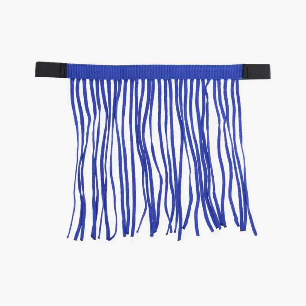 Fliegenfransenband mit Klett- Verschluß, blau, Pony