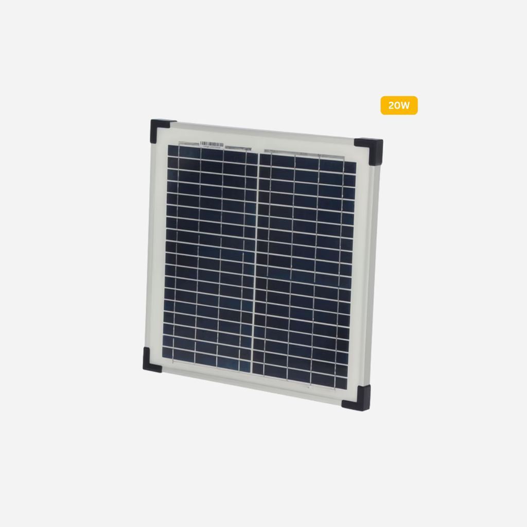 Solarmodul 20W inkl. Halterung mit Kroko-Klemmen