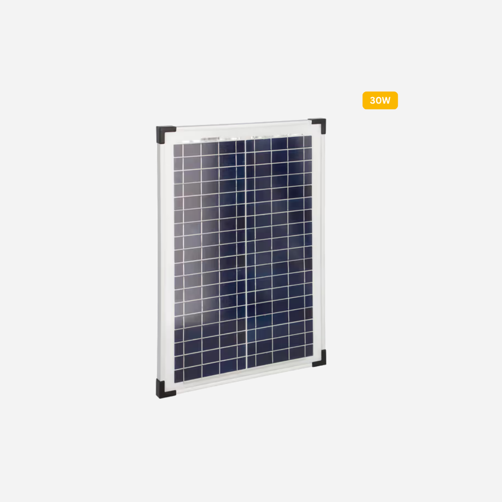 Solarmodul 30W inkl. Halterung mit Kroko-Klemmen