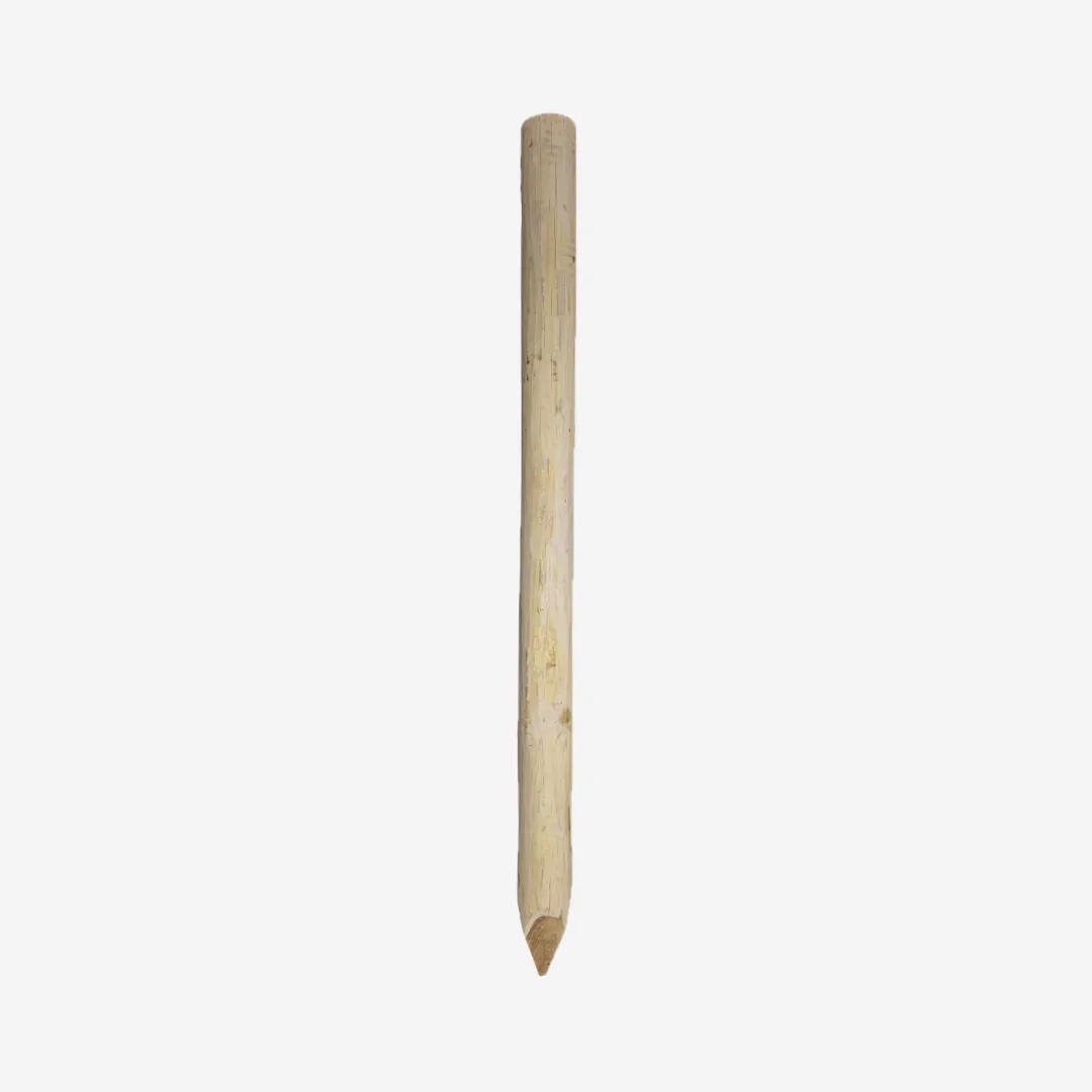 Robinienpfahl 16/18cm, 270cm, Eckpfosten, rund entrindet,gefast, geschliffen, 4 seitig gespitzt
