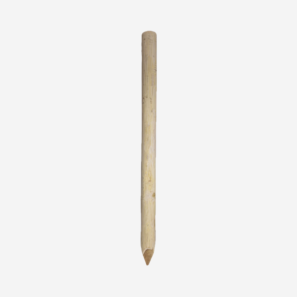 Robinienpfahl 16/18cm, 270cm, Eckpfosten, rund entrindet,gefast, geschliffen, 4 seitig gespitzt