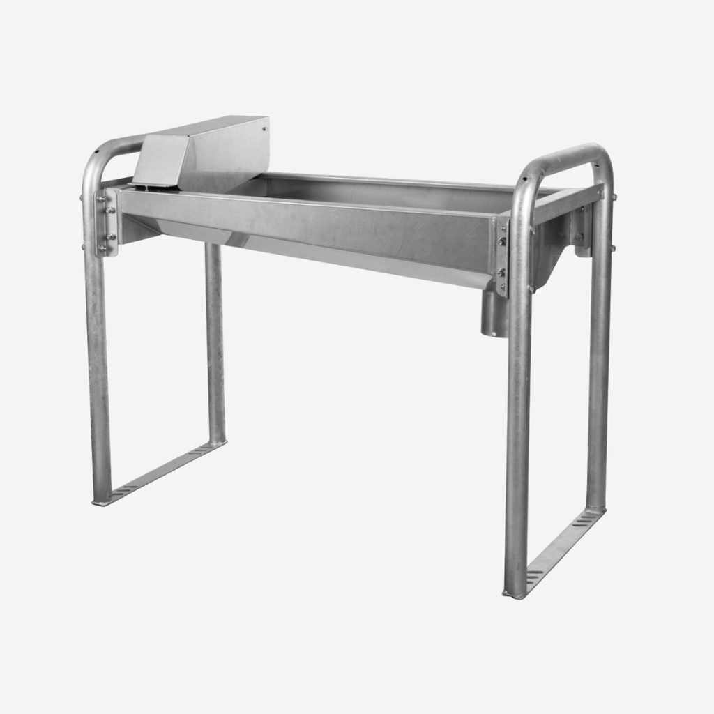 Beheizbare Edelstahl-Trogtränke, m. Bodengestell