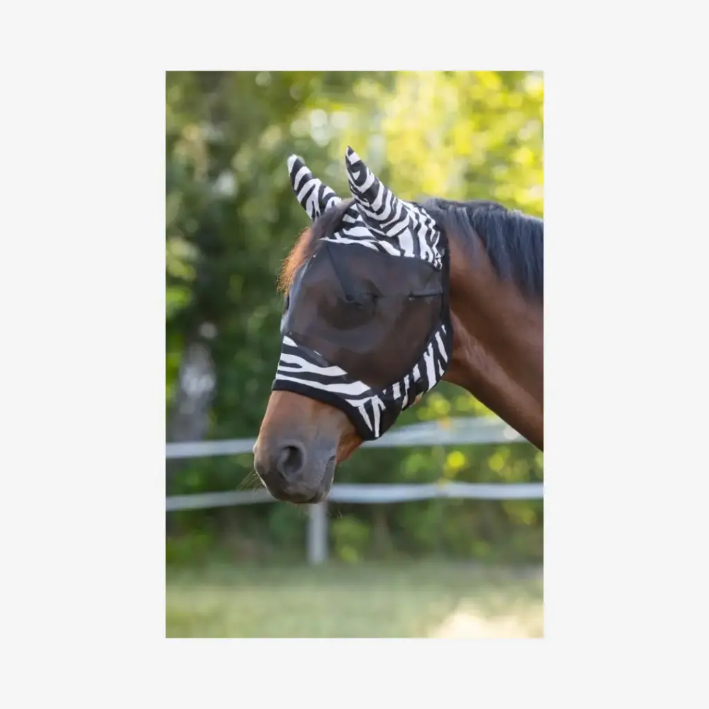Fliegenschutzmaske Zebra mit Ohrenschutz
