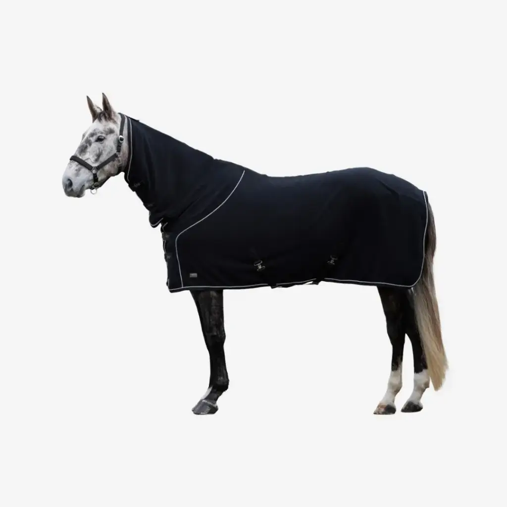Fleecdecke CovallieroTherm schwarz, mit Halsteil