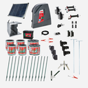 Pferdezaun Solar Set smart, drei Reihen, ein Tor, T-Pfosten