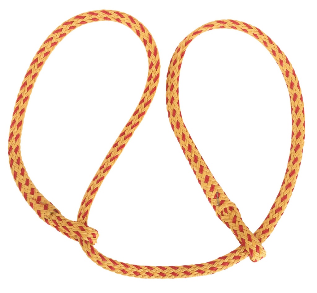 Geburtsstrick poly/flach gelb-rot, mit zwei Schlaufen