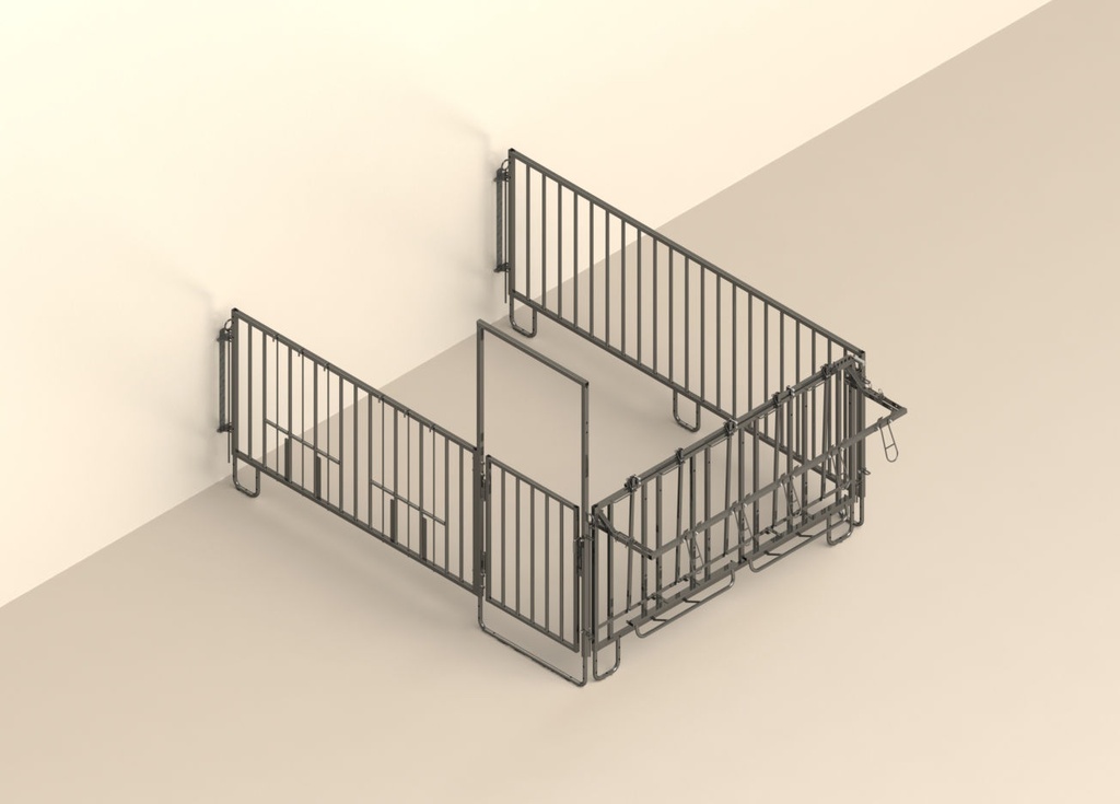 Einzelset für 3er-Kälbergruppe mit Wandbefestigung