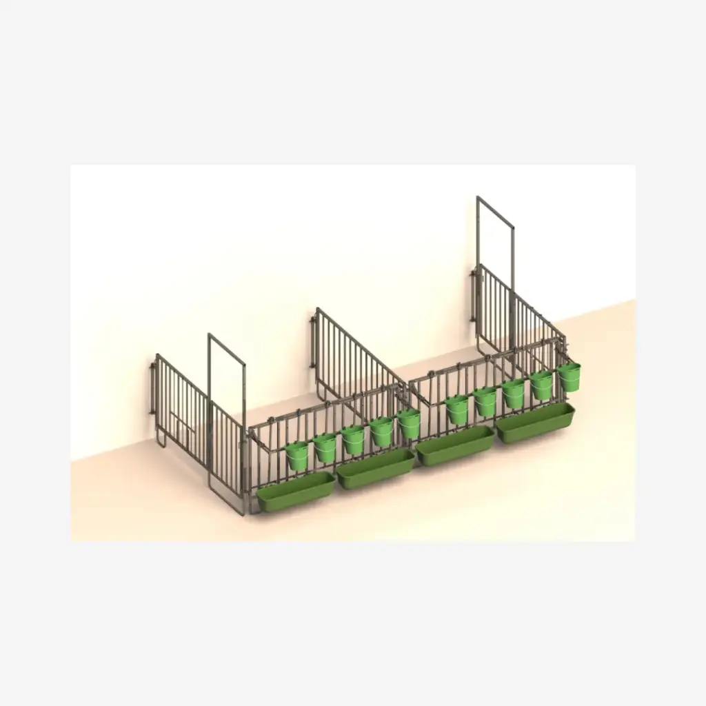 Doppelset f. 2x3er-Kälbergrup. mit Wandbefestigung