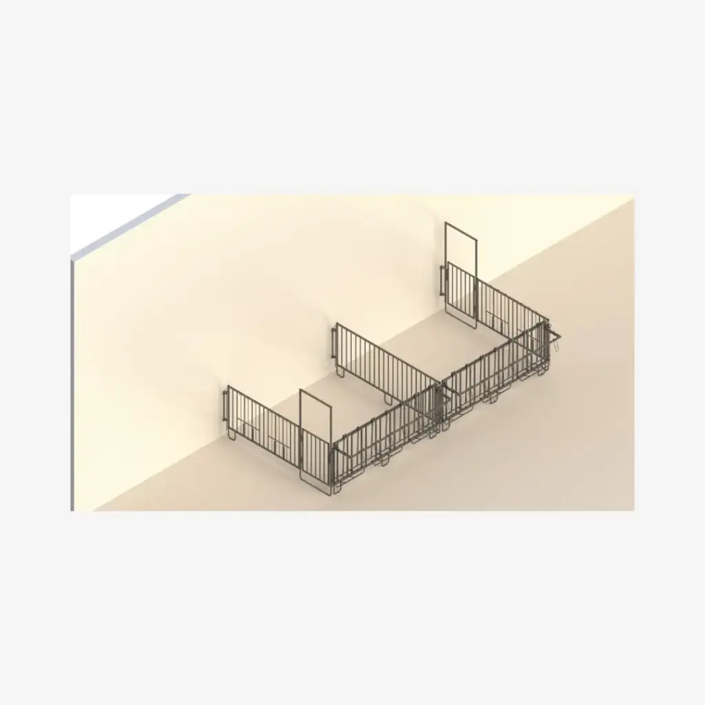 Doppelset f. 2x5er-Kälbergrup. mit Wandbefestigung