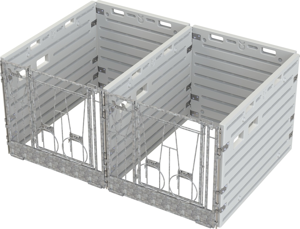 Modulare Kälberbox Doppelbucht freistehend