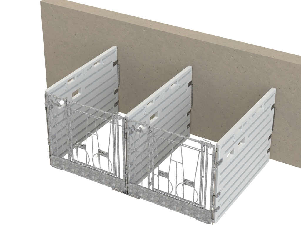 Modulare Kälberbox Doppelbucht wandständig