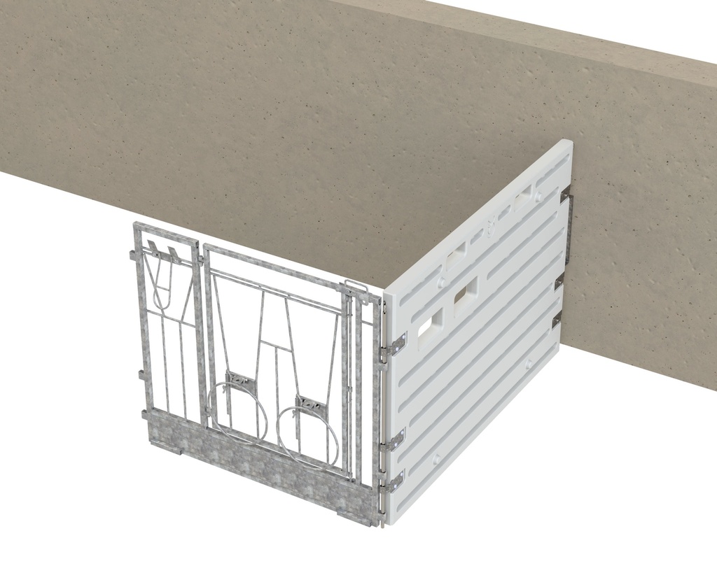 Modulare Kälberbox Erweiterung Einzelbucht, wandständig