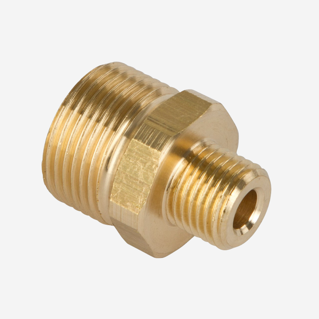Gegennippel M22 AG x 1/4" AG, Messing,f. gängige HD-Reiniger