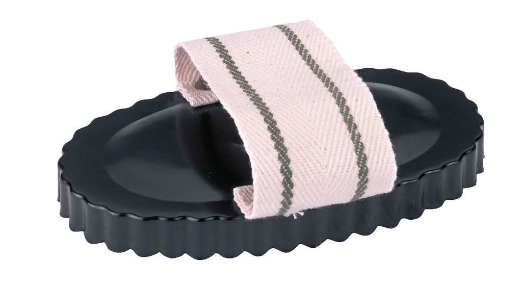 Stahlstriegel oval mit Handschlaufe