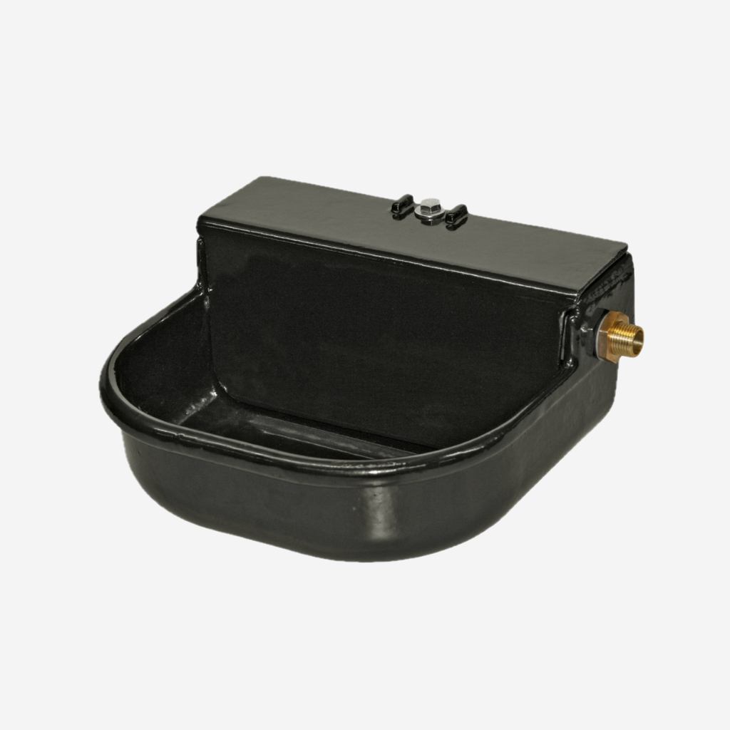 Schwimmertränke, 3-Liter, emailliert,schwarz m. Ablaufst