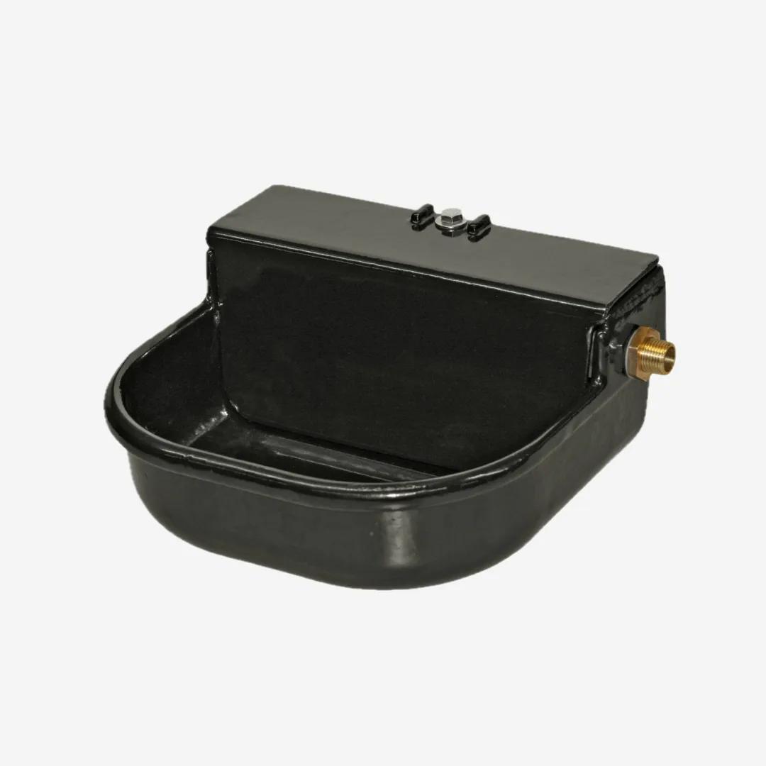 Schwimmertränke, 3-Liter, emailliert,schwarz m. Ablaufst