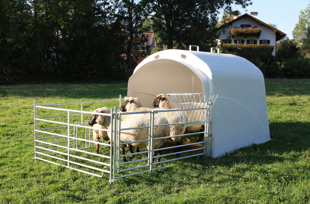 Großraumhütte mit Anschlussset für Steckhorden