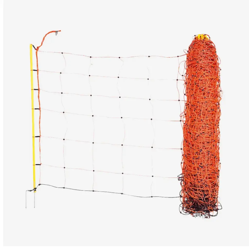 Schafnetz, 50m, orange, Höhe: 90 cm - Doppelspitze
