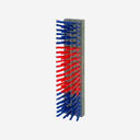 Ersatzbürste, 50x10cm blau/rot