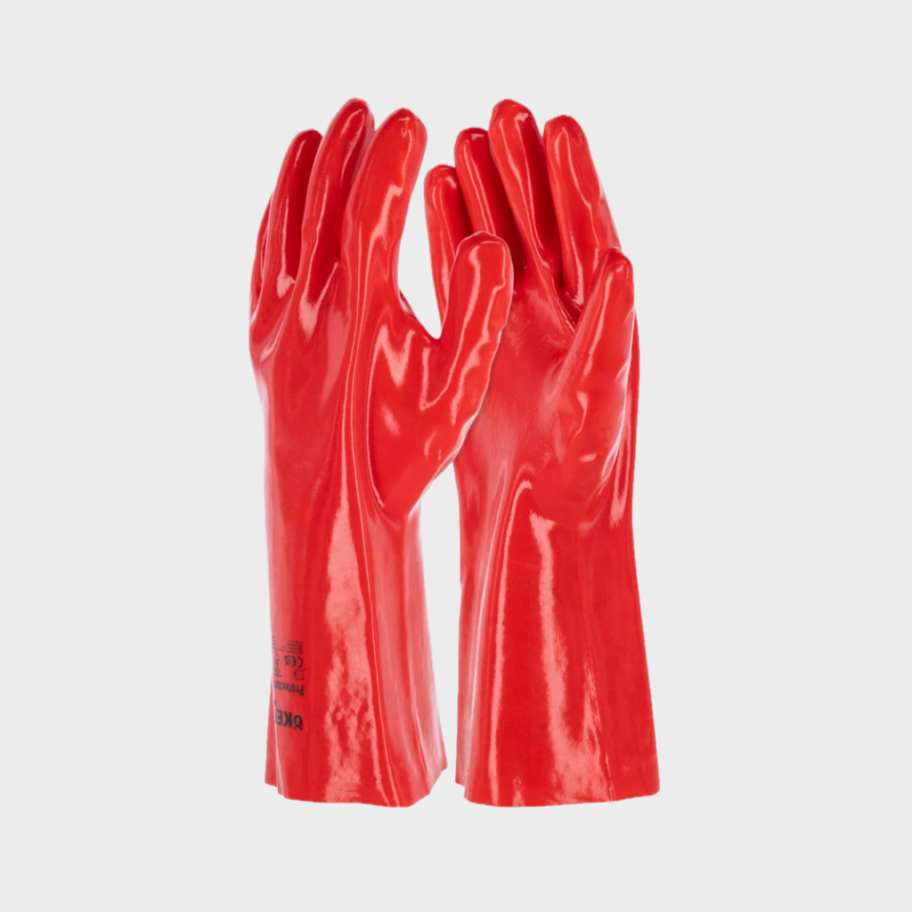 Schutzhandschuh PVC Protecton Gr. 10, 35cm lang, rotbraun