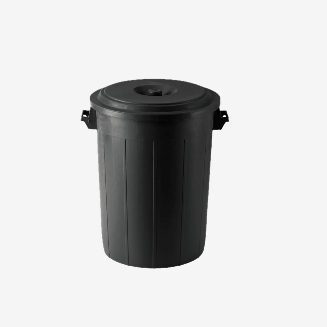 Futtertonne mit Deckel 70L schwarz