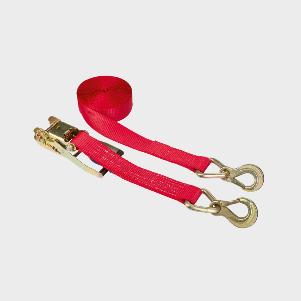Ratschenzurrgurt 2-teilig, rot 50mm/8m, 5000kg Ösenhaken