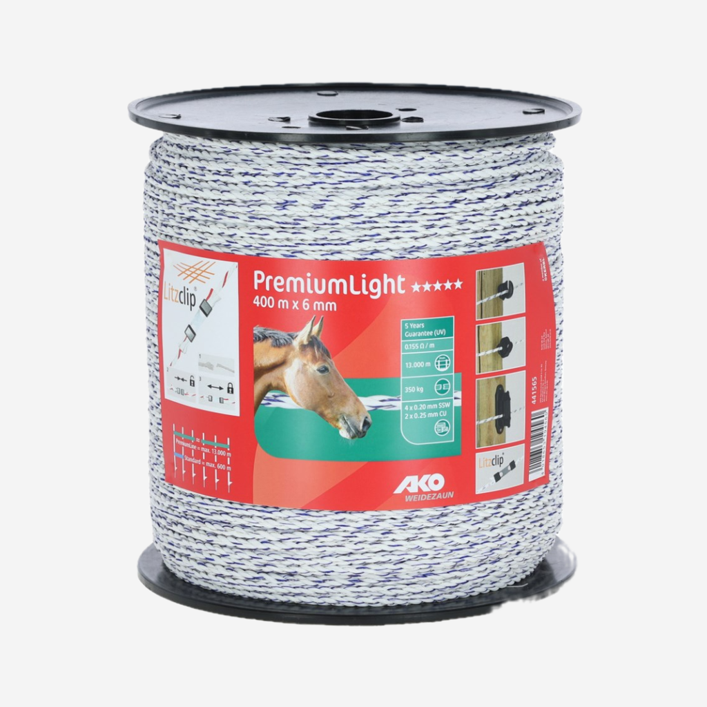 Elektroseil,6mm,400m,weiß/blau 4x0,20mm SSW, 2x0,25mm CU