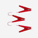 Zaunverbindungskabel mit 3 Krokodilklemme rot,  2x60cm