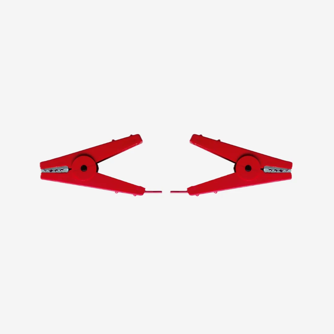Zaunverbindungskabel mit 2 Krokodilklemme rot,  60cm