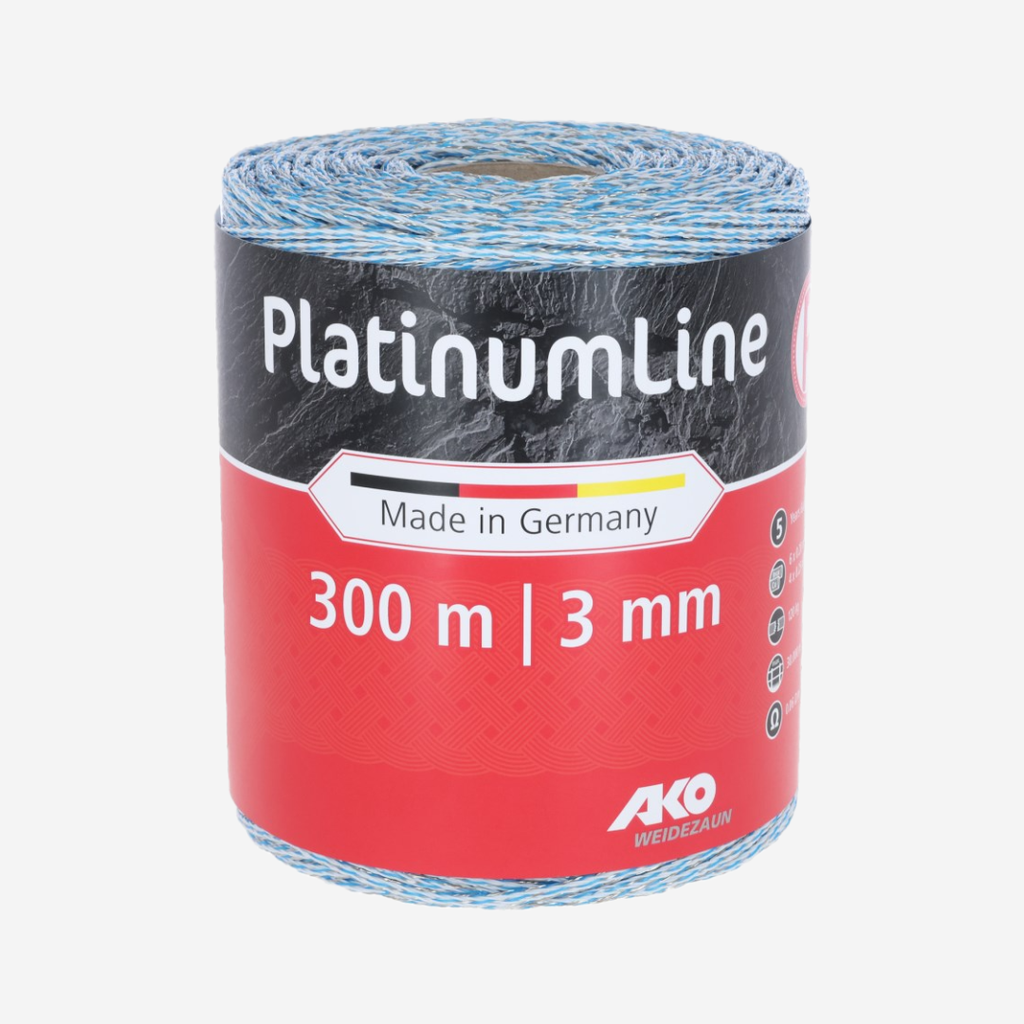 Weidezaunlitze PlatinumLine weiß/blau