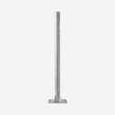 Pfosten d=102 x 4 mm, L= 1,65 m, mit Bodenplatte für Spaltenboden,