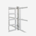 Aufhängung für Abtrennungen zur Befestigung v. Türen und Abtrennungen