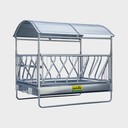 Großballenraufe mit Schrägfressgittern und Dach, 2,85 x 2,05 m