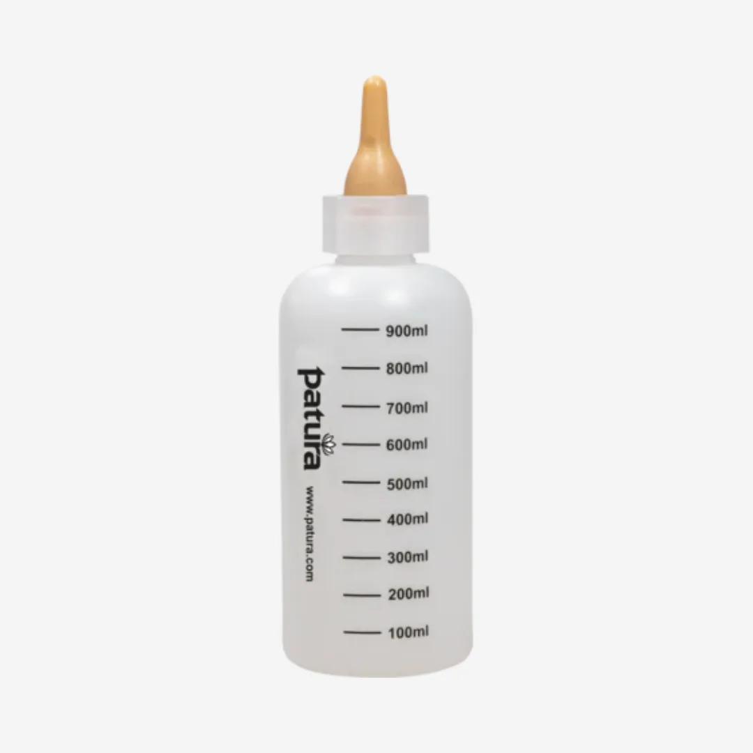 Tränkeflasche für Lämmer / kleine Kälber 1 Liter inkl. Sauger, braun, lang