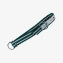 Halsb. grün/weiß,130x4cm Roll- schnalle, Ovalgl. und D-Ring