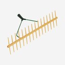 Kunststoffrechen, doppelseitig, 16 Zinken