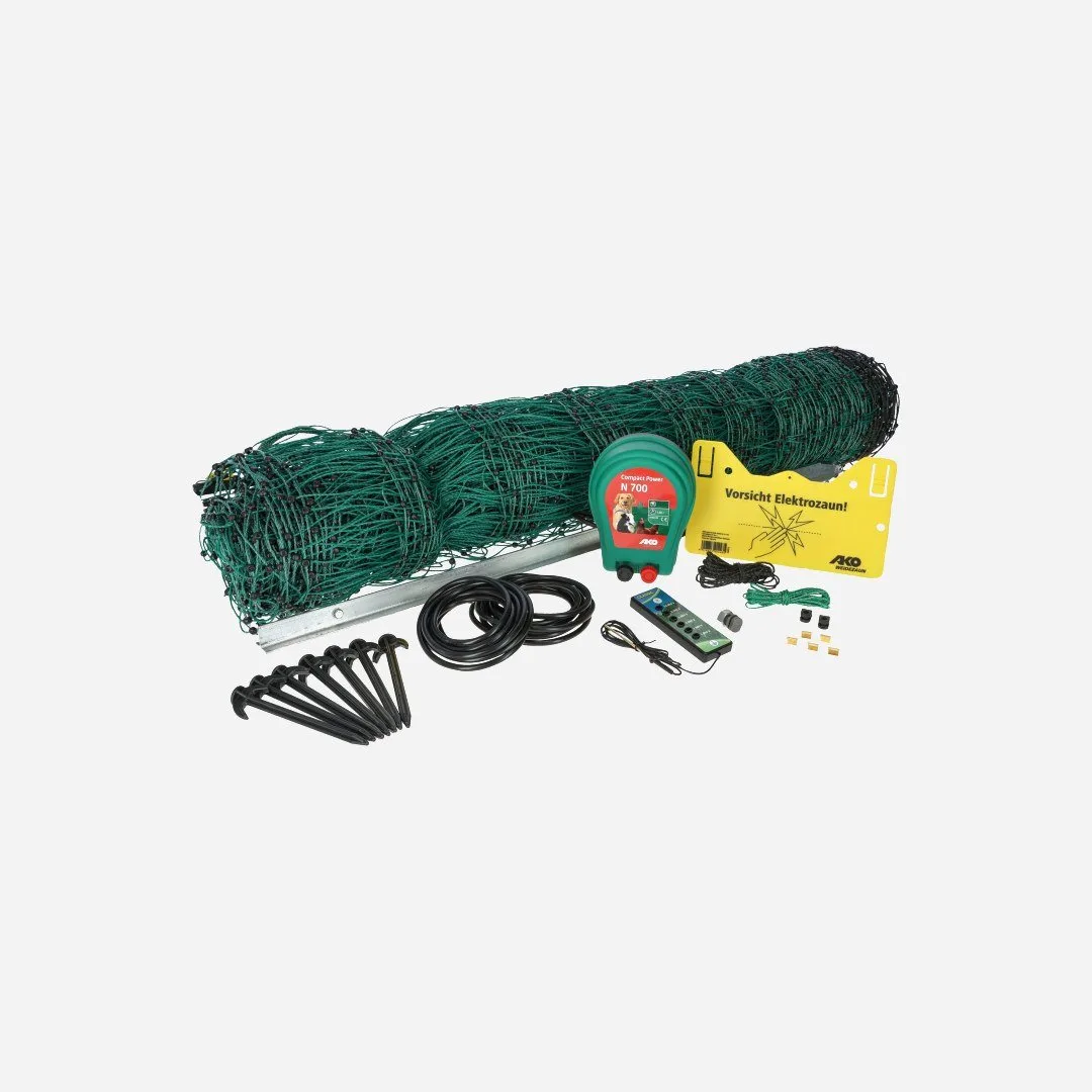 Geflügelnetz-Set 50 m, grün inkl. 230V Gerät + Zubehör