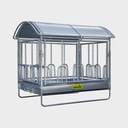 Großballenraufe mit Universalfressgittern und Dach