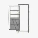 Rahmen mit Schiebetüre, Breite 0,90 m, Höhe 2,05 m, vz