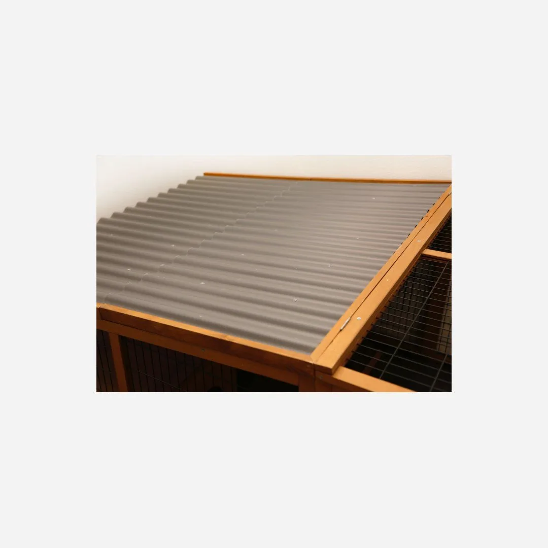 Freilaufgehege mit Plastikdach & Ausbruchsperre 220x115x75cm